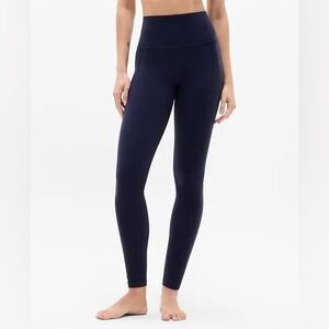 Athleta Navy Blue Stash Pocket Salutation Tight Size Large